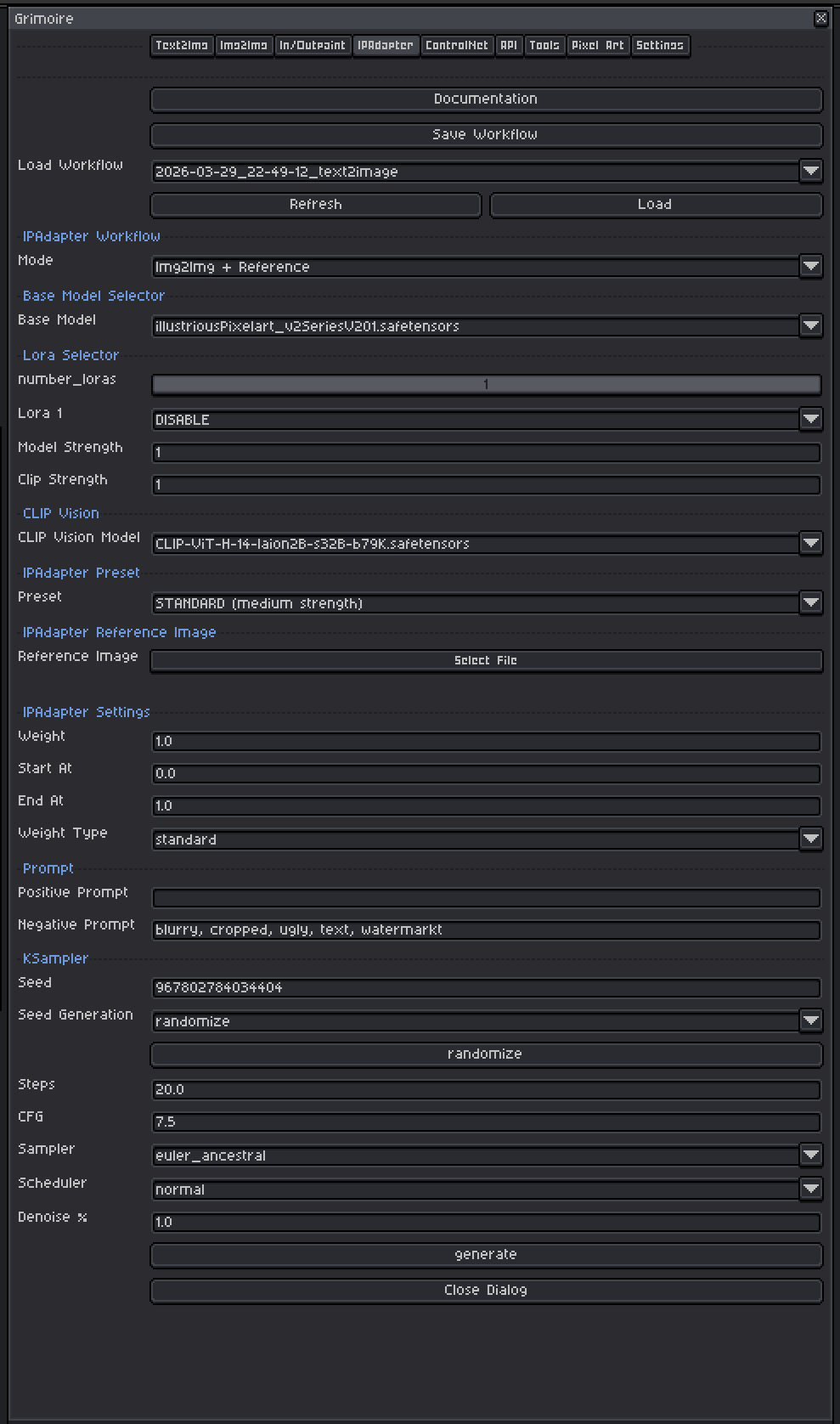 Text to Image IPAdapter Reference to Output