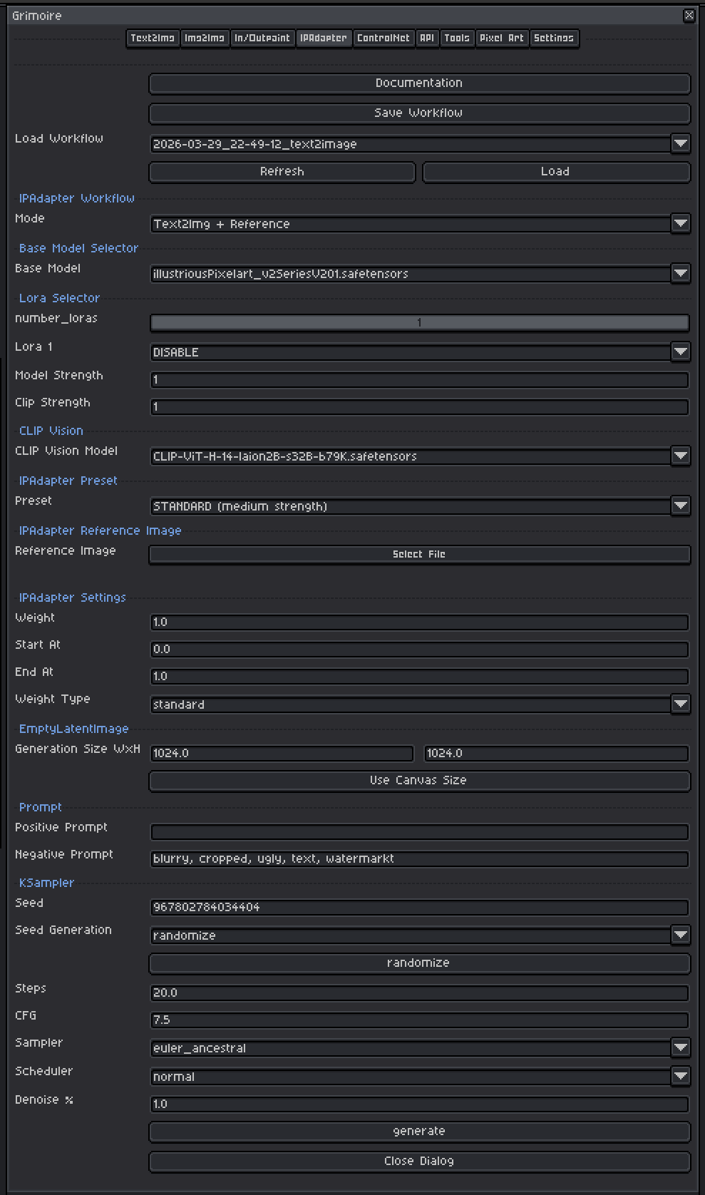 Text to Image IPAdapter Reference to Output
